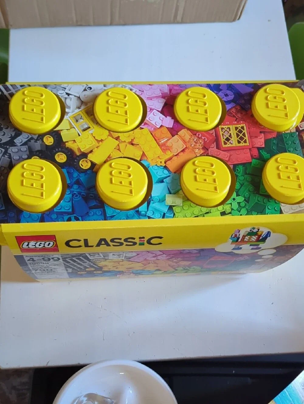 New Lego Classic Brick Box in Yellow with Multicolored Bricks
